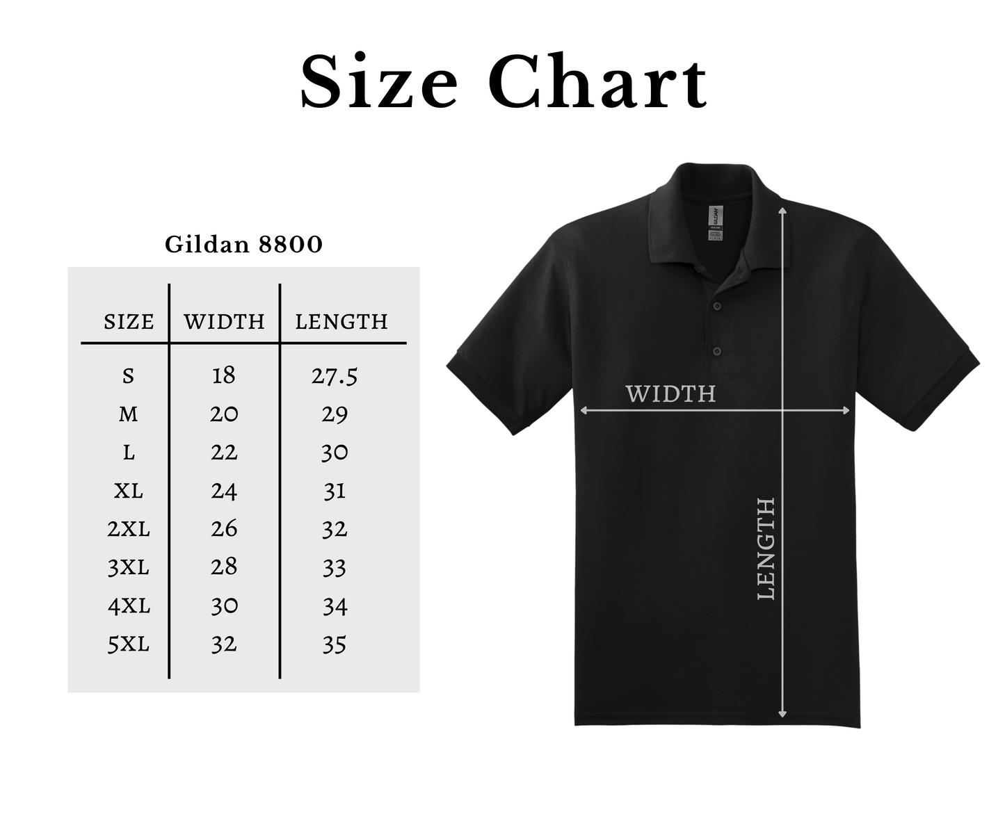 Gildan® 8800 Polo – Custom Print or Embroidery Uniform Shirt