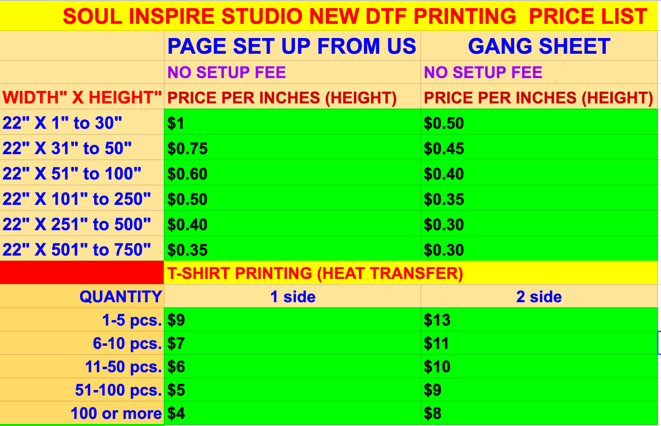DTF Single Print – Ready to Press Transfers for Shirts, Hoodies, Polos