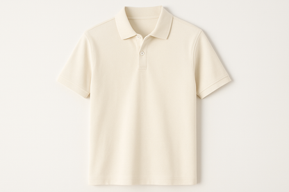 cream polo shirt