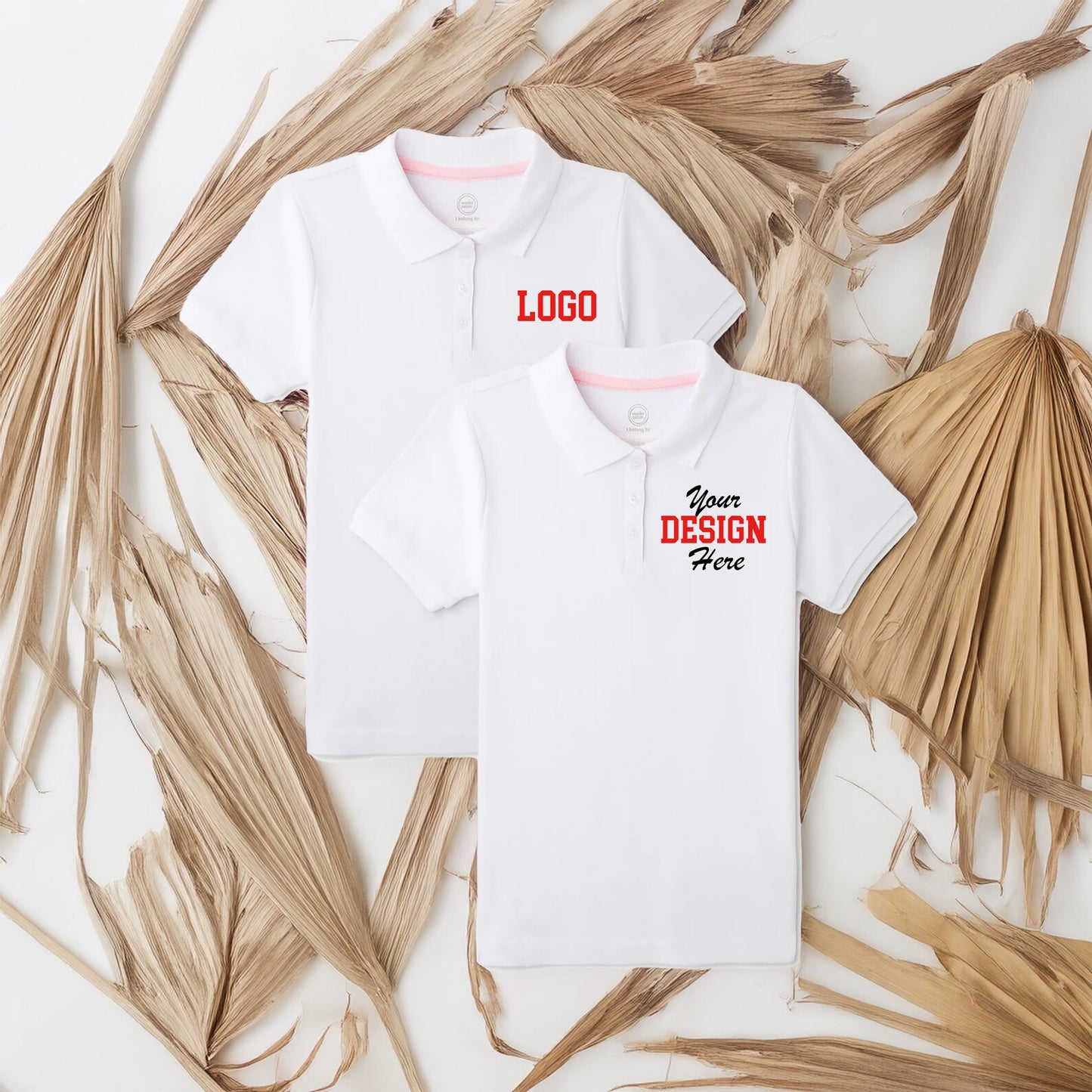 Personalized business logo on custom polo shirt