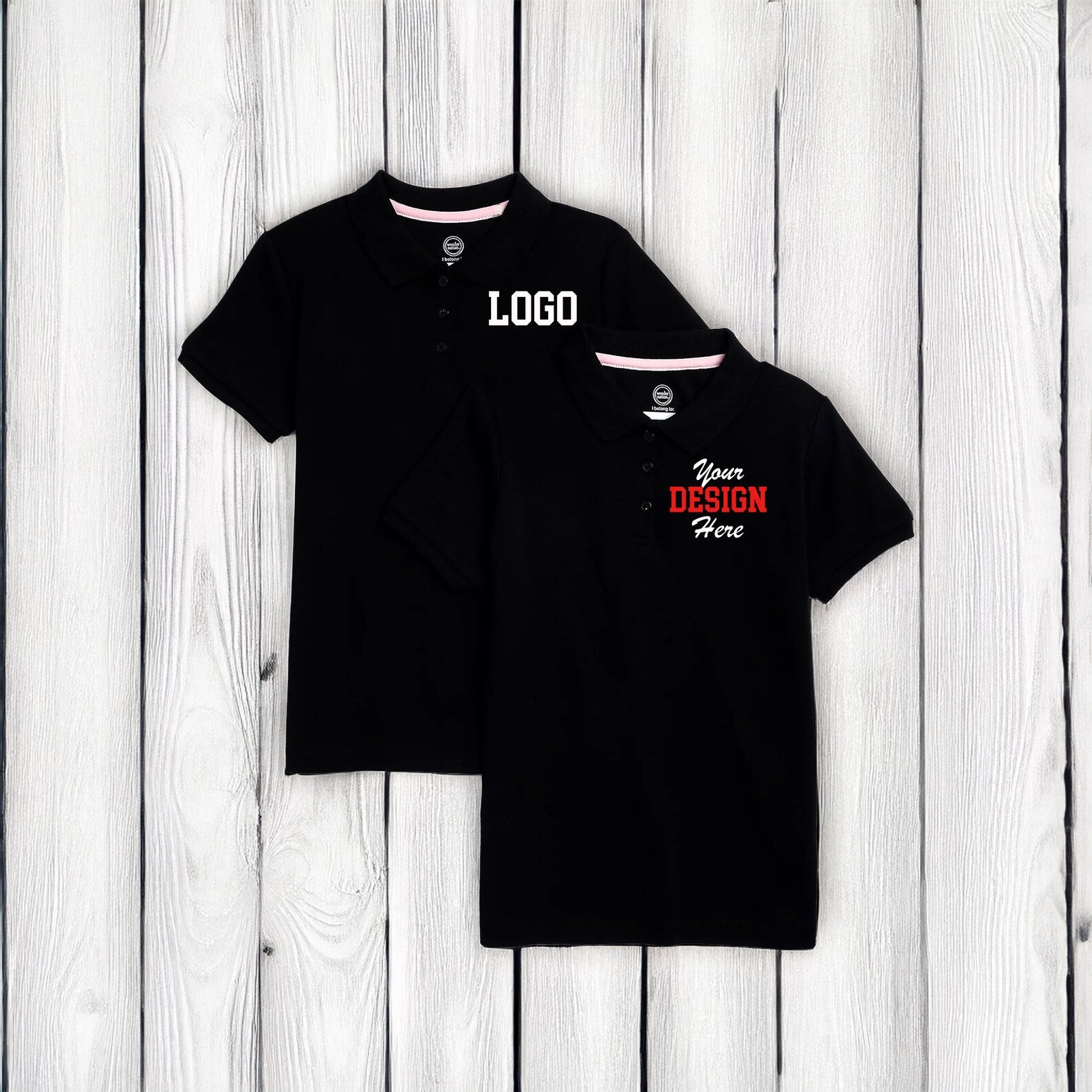 Add your logo for school, business, church, or hospital uniforms.