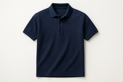 navy polo shirt