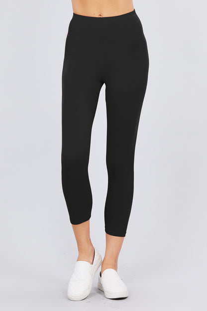 Cotton Spandex Jersey Capri Leggings