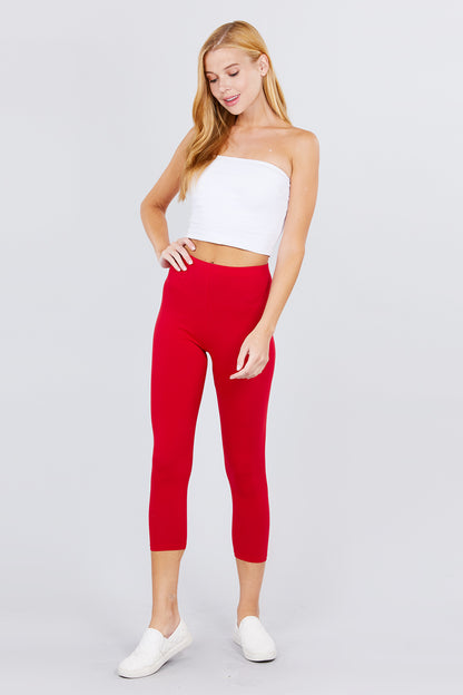 Cotton Spandex Jersey Capri Leggings