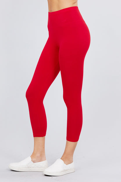 Cotton Spandex Jersey Capri Leggings